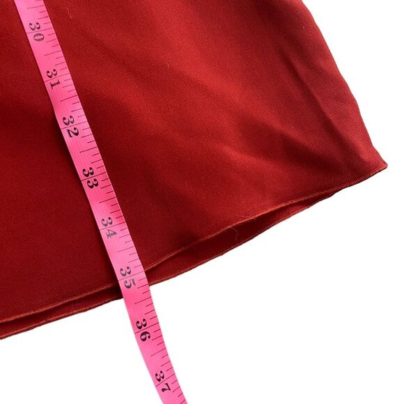 Theory Ulyssa Admiral Crepe Shift Dress Size S Brick Rust Red Bell Sleeve - Picture 11 of 12